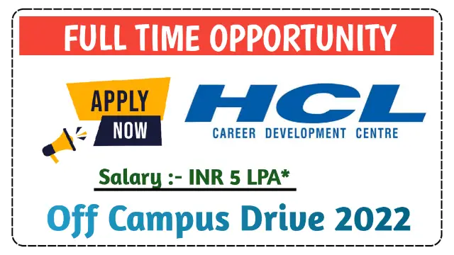 HCL Recruitment Drive 2022