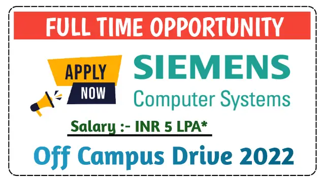 Siemens Recruitment Drive 2022