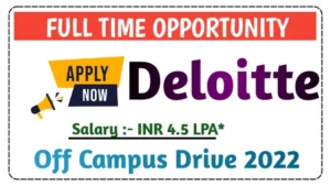 Deloitte Recruitment Drive 2022 | For Executive